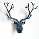 Harz 3D Big Deer Head Wanddekoration für Home Satue Dekoration Zubehör Abstrakte Skulptur Moderne Tierkopf Wanddekoration