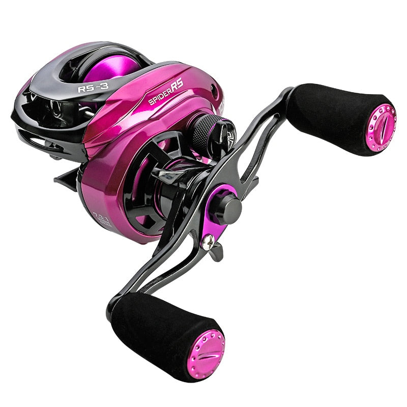 Carrete de pesca Jitai RS-3 Gull Wing Baitcasting 7,3: 1 de alta velocidad 19 LB Max Drag carrete ultraligero pesca de carrete de fundición de carpa