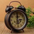 Vintage Night Light Alarm Clock European Retro Metal Alarm Clock Bedside Mute Needle Table Clock Gets Bed Ringing Bell