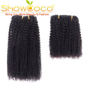 Showcoco Afro Kinky Curly Clip In Hair Extensions Human HairClip 125 8pcs Clip In Real Human Hair Extension 4c Machine-Made Remy
