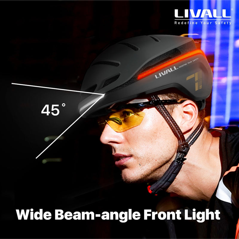 Mejor Original LIVALL EVO21 Smart MTB Bike Light Helmet para hombres mujeres Bicicleta Ciclismo Scooter eléctrico Casco con alerta automática SOS