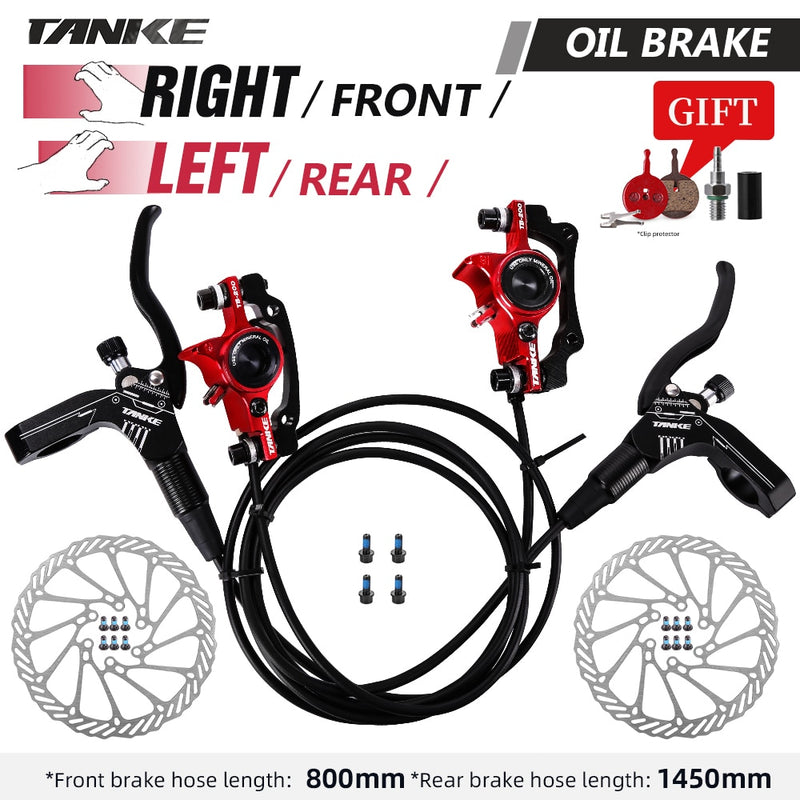 TANKE MTB Bike Ölscheibenbremse 160 mm Rotor Bremssattel hydraulische Bremssattelplatte vorne hinterer Griff A B-Säule CNC-Fahrradteile Radfahren