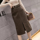 Winter Winter Skirts 2021 Fall Winter Elegant Korean Skirt High Waist Casual Office Ladies Skirt Plus Size Clothes Bottoms