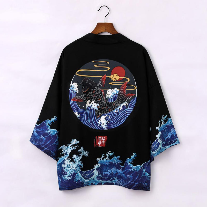 Japanische Kimono-Strickjacke Herren Sommer New Haori Samurai Kimonos Karate Streetwear Shirt Kimono Japones Herren Haori Yukata