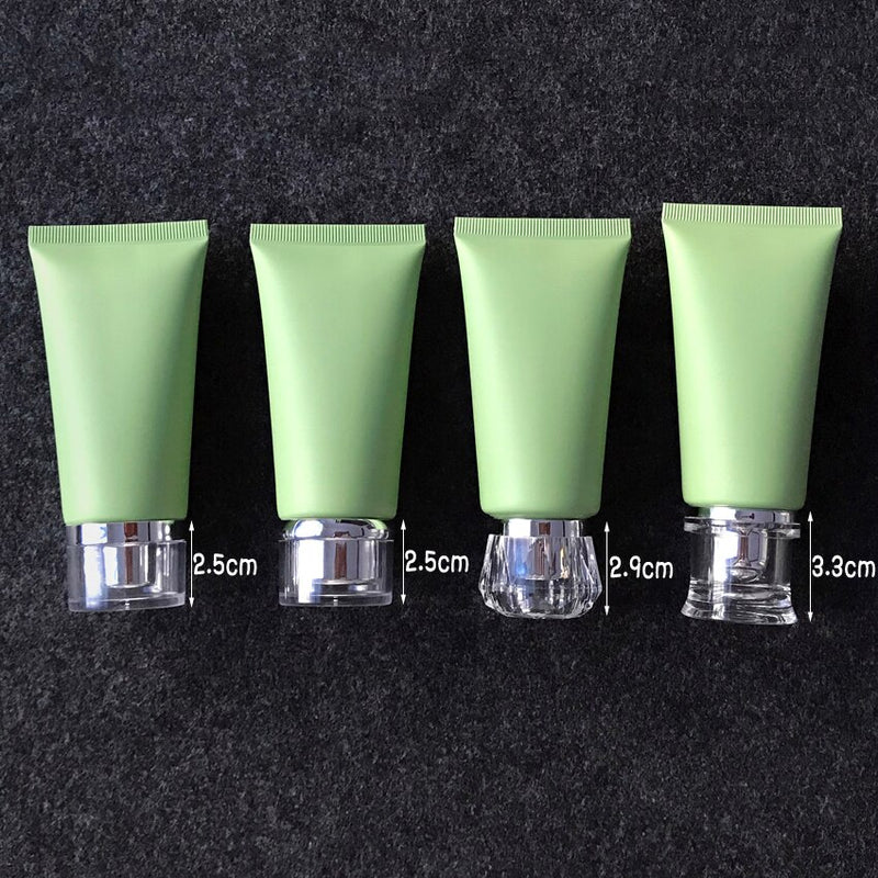 50 ml Frost Plastic Soft Bottle Matte Green 50 g Kosmetikcreme Gesichtsreiniger Behälter Zahnpasta Lotion Tube Kostenloser Versand