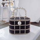 Diamonds Basket Evening Clutch Bags Women 2019 Luxury Hollow Out Preal Beaded Metallic Cage Handbags Ladies Wedding Party Purse