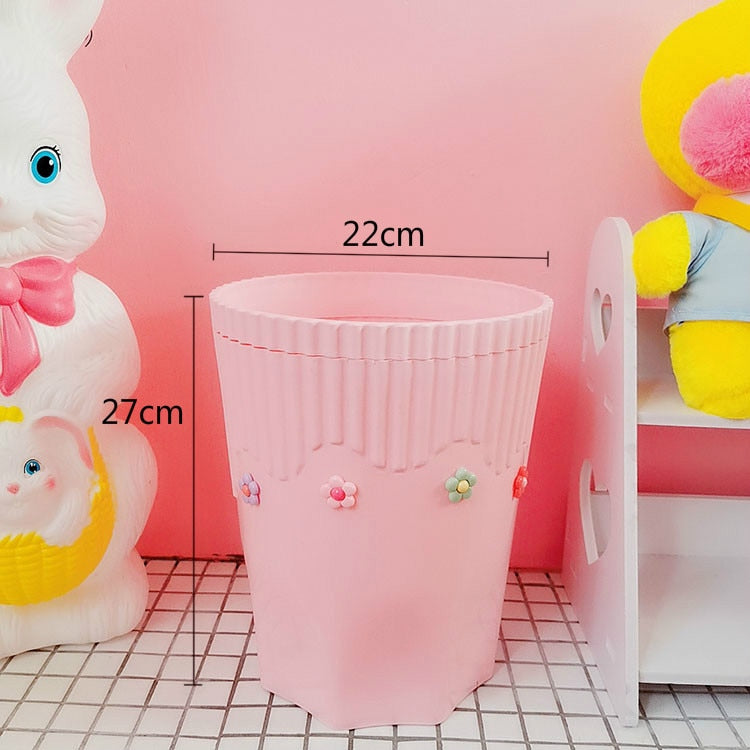 Creative Pink Waste Bin Anime Card Captor Sakura Plastic Trash Can Kawaii Cartoon Home Office Desktop Garbage Storage Basket New