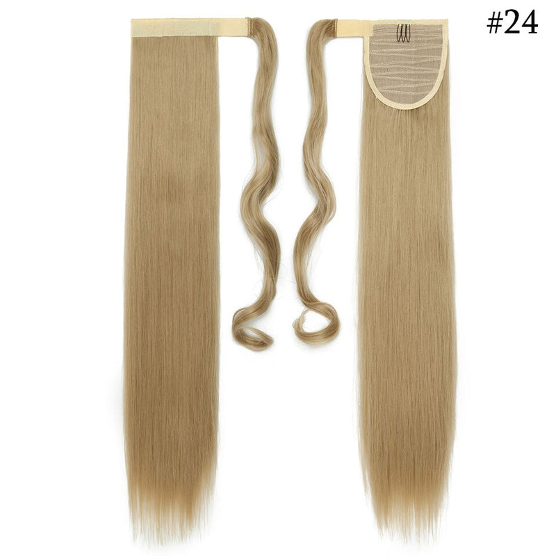 S-noilite Synthetic Women Drawstring Long Straight Hair Extensions Piece clip in Wrap Around Ponytail Multi-Colors Real Natural