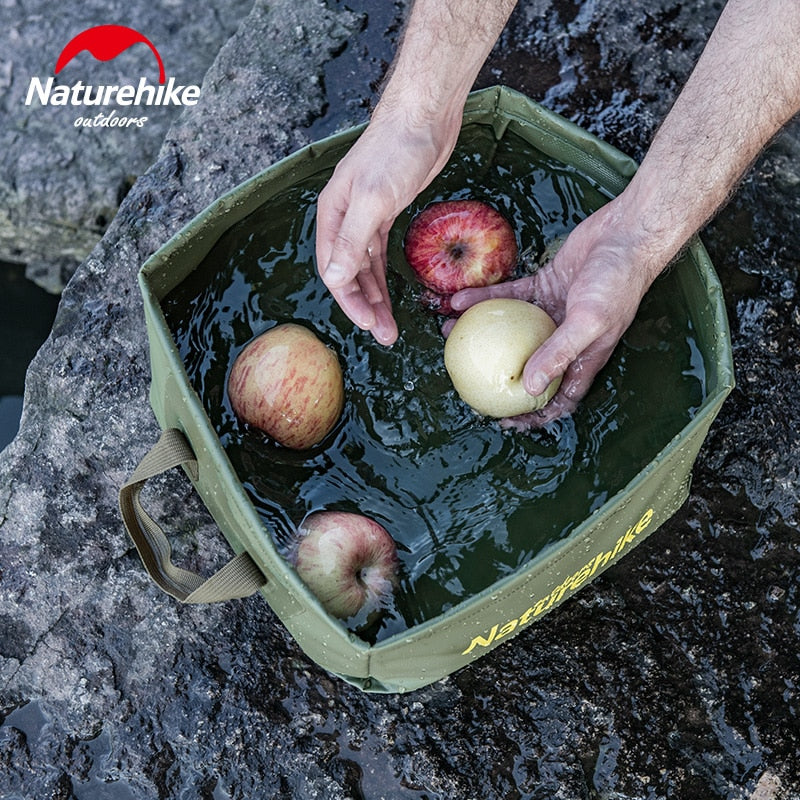 Naturehike 13L Outdoor Folding Waterproof Washbasin Foldable Square Sink Ultralight Water Bucket Washbowl Footbath Camping