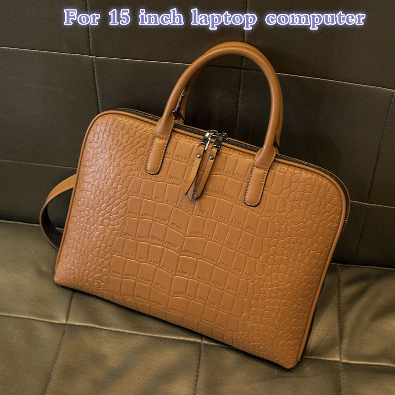 2022 Business Damen Aktentasche Leder Handtasche Frauen Totes 15,6 14 Zoll Laptoptasche Schulter Bürotaschen für weibliche Aktentaschen