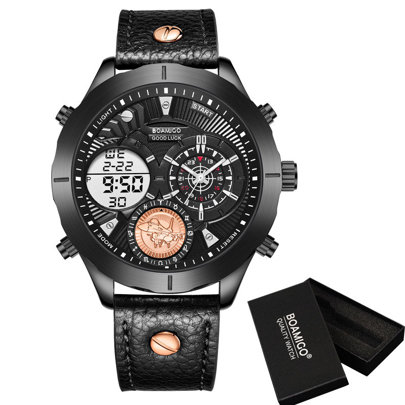 reloj hombre BOAMIGO 2020 military Fashion Men Watches Top Brand Luxury big  Sports digital analog leather Quartz Watch for Men