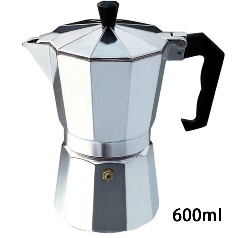 Aluminum Coffee Maker Durable Moka Cafeteira Expresso Percolator Pot Practical Moka Coffee Pot 50/100/150/300/450/600ml