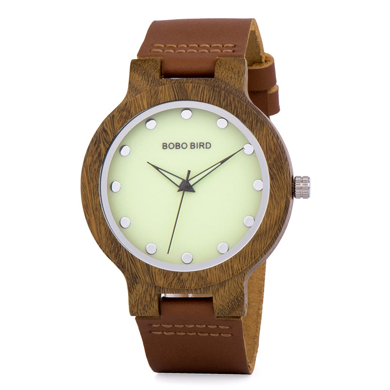 Pareja de relojes BOBO BIRD Hombres Mujeres Reloj de bambú universal en liquidación Reloj de pulsera de cuarzo de cuero de madera часы женские Gran regalo