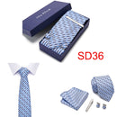 Gift Box 38 styles Tie Set Hanky Cufflinks With Gift Box Jacquard Woven Neckties Set For Men Wedding Party Lots of  accessories