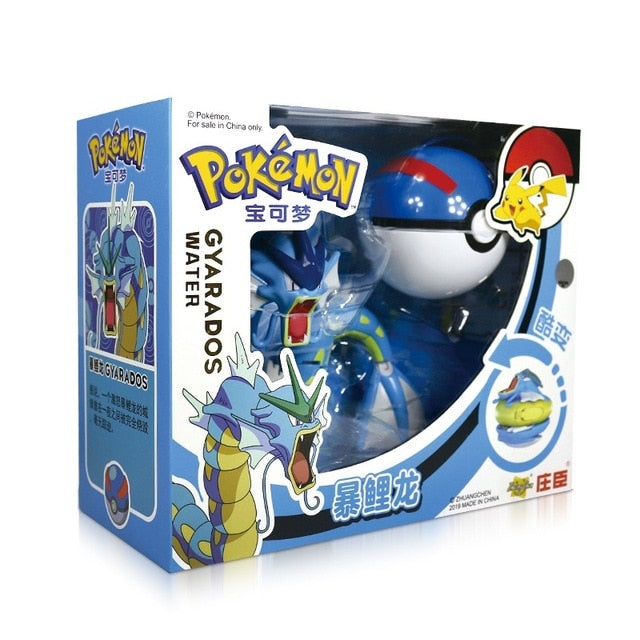 Figura de Pokémon auténtica, modelo de bola de elfo, Pikachu, Lunala, Charizard, modelo de figura de acción, juego de juguete de bola de elfo de Pokémon, regalo de Halloween para niños
