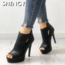 2019 New Women Pumps Spring Fall Office Shoes Breathable Hollow Out Square Heel Boots Woman Platform Heels Party Wedding Shoes