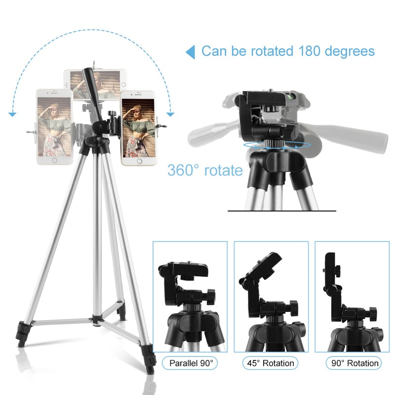 40/52/60inch Mobile Phone Holder Extensible Tripod Stand Selfie Stick Tripod With Phone Holder For Live Streaming Video Photo