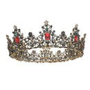 KMVEXO Baroque Royal Queen Crown Colorful Jelly Crystal Rhinestone Stone Wedding Tiara for Women Costume Bridal Hair Accessories