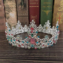 KMVEXO Baroque Royal Queen Crown Colorful Jelly Crystal Rhinestone Stone Wedding Tiara for Women Costume Bridal Hair Accessories