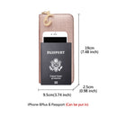 FOXER Women Split Leather Wallet Bifold Clutch Bag with Wristlet Fashion Card Holder Coin Purse Cellphone Bag Female Money Bag