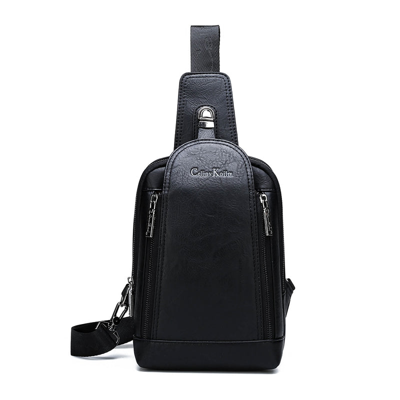 Celinv Koilm, bolso cruzado para hombre, bolso de pecho diario de gran tamaño, mochila de cuero dividido de gran capacidad de alta calidad, bolso bandolera para iPad