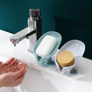 Leaf Shape Soap Dish Bathroom Soap Holder Drain Punch-Free Soap Box Bathroom Storage Tray Sponge Holder Kitchen Accessories