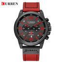Relojes CURREN para hombre, marca de lujo, reloj de pulsera deportivo resistente al agua, cronógrafo, cuarzo, militar, cuero genuino, reloj Masculino