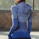 Zipper Fitness Clothing With Hat Yoga Shirt Long Seamless Outerwear Girl Sport Jerseys Women Coats Running Sports Jacket Tops