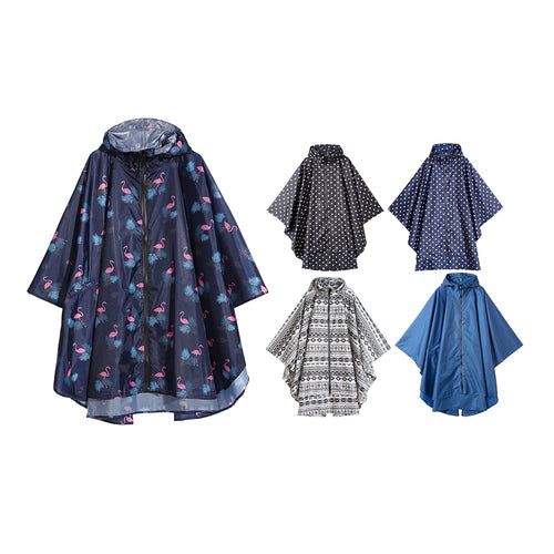 Freesmily Women's Fashion Raincoat Waterproof Rain Poncho Cloak with Hood for Hiking Climbing and Touring