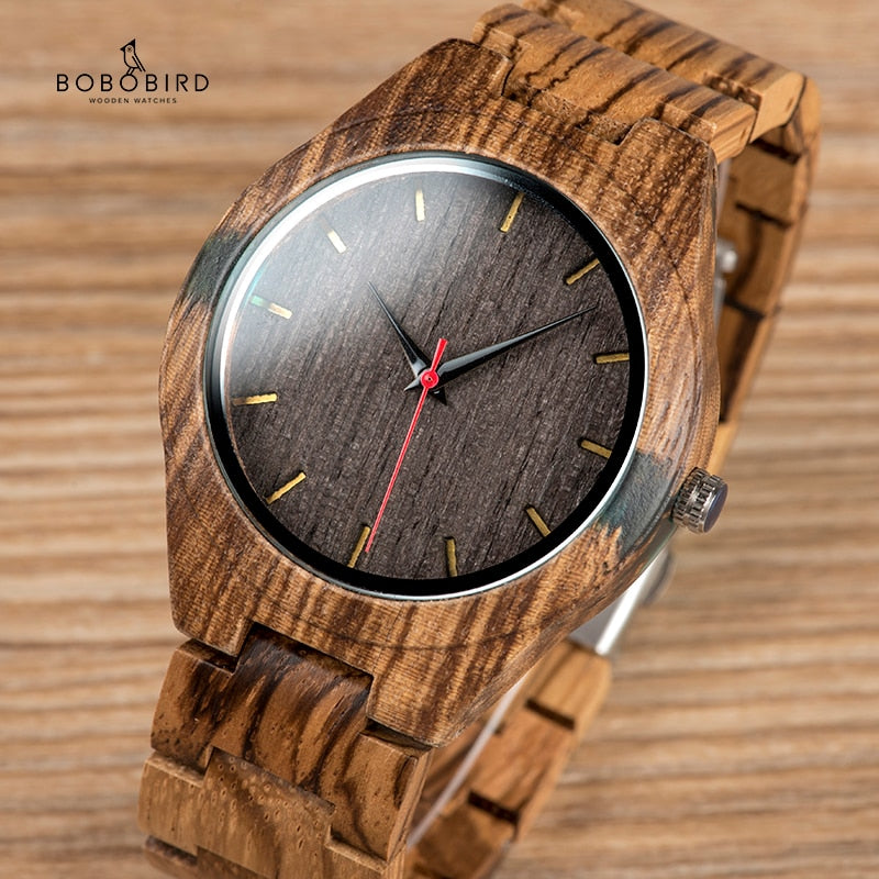 BOBO BIRD Wood Men Watch erkek kol saati Fashion Luxury Design Watches Women Wooden and Agate Inlay Case relogio masculino V-Q05