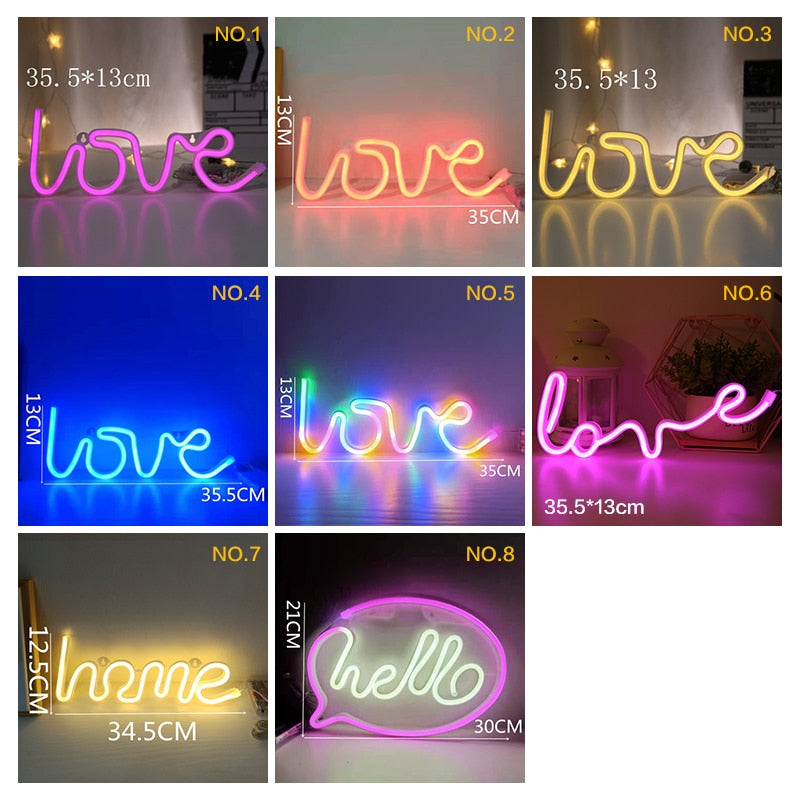 Led Neon Light Colorful Rainbow Art Sign Hanging Night Lamp For Home Party Wedding Bedroom Decoration Xmas Gift Neon Lamp