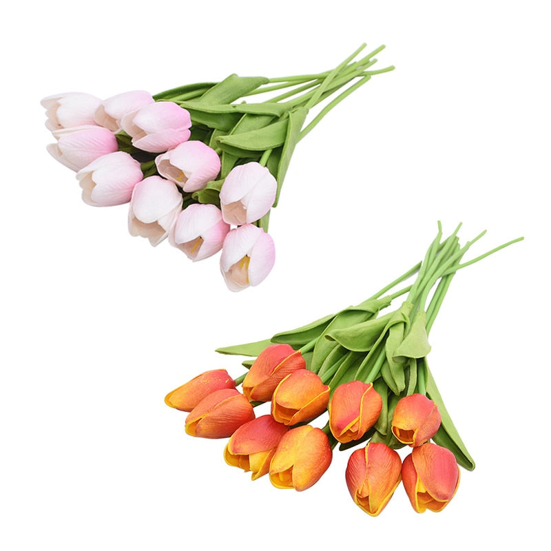 20pcs Mix Tulip Artificial Flower Real Touch Artificial Bouquet Fake Flower for Wedding Decoration Flowers Home Garden Decor