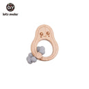 Let's Make 1PC Avocado Wooden Rodent Baby Teether Bracelet Silicone Beads Beech Accessories Toys Shower Gift Wood Rattles Nurse