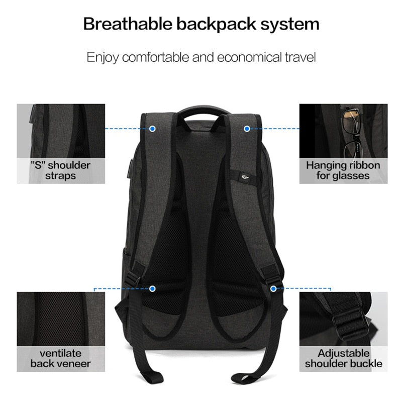 OIWAS 17 Inch Laptop Backpack With USB Charging Men&