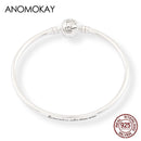 Anomokay New 100% 925 Sterling Silver Cute Little Lion Bangles Bracelets for Children Fashion Birthday Gift S925 Silver Jewelry