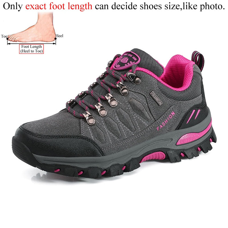 Autumn Spring Women Outdoor Leather Trekking Hiking Shoes Woman Mountain Sneakers Treking Walking Camping Trail Climbing