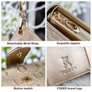 FOXER Brand Damen Lange Kuhleder Geldbörsen Damen Handtaschen Berühmte Designer Geldbörsen Damen Geldbörse Mode Weibliche Rindsleder Geldbörse