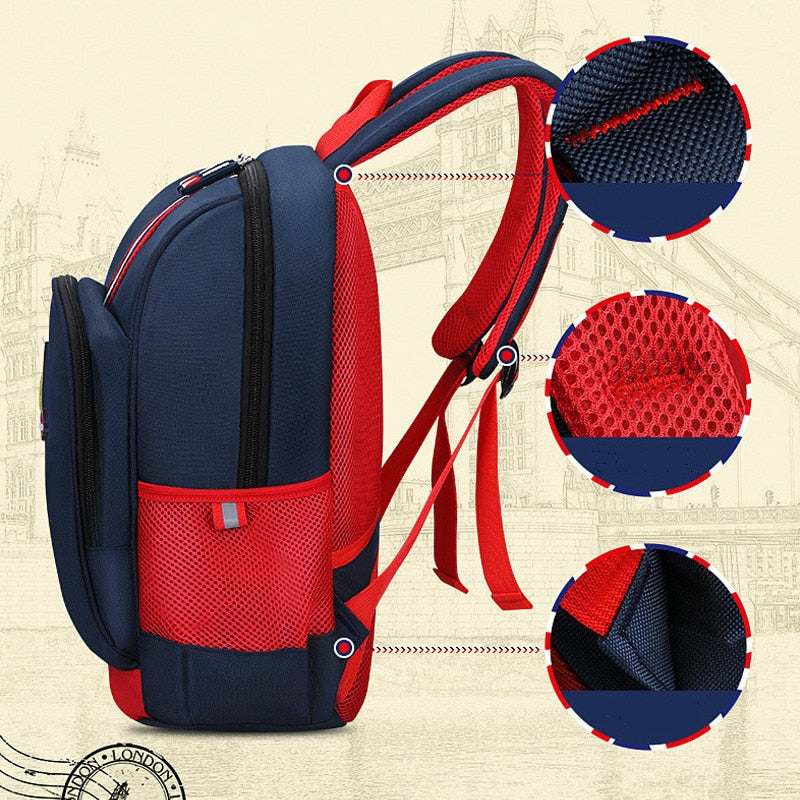 Schüler Studenten Kinder England Stil Rucksack Schultaschen für Jungen Bagpack Mochila Escolar Hombre Wasserdichte Rucksäcke Kindertasche