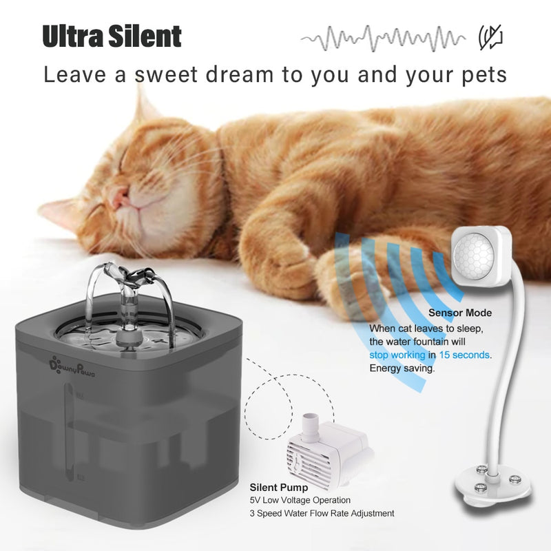 2L Automatischer Haustier-Katzen-Wasserbrunnen-Filterspender-Feeder Intelligenter Trinker für Katzen-Wassernapf Kätzchen-Hündchen-Trinkzubehör