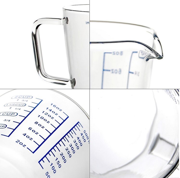 250/500ml Glass Measuring Cup Milk Jug Heat Resistant Glass Cup Measure Jug Creamer Scale Cup Tea Coffee Pitcher Microwave Safe