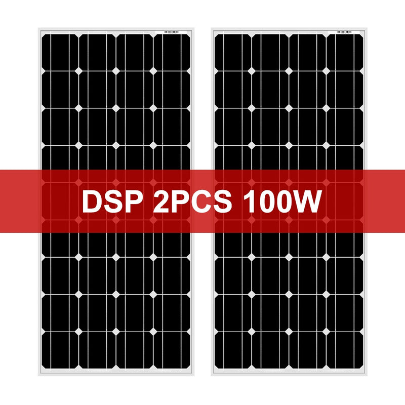 Dokio 18V 100W Rigid Solar Panel China 18V Monocrystalline Silicon Waterproof Solar Panel Charge 12V