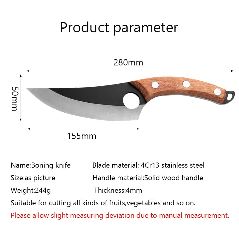 Stainless Steel 6&quot; Meat Cleaver Hunting Knife Handmade Forged Boning Knife Serbian Chef Knives Kitchen Knife Camping Fish Knifes