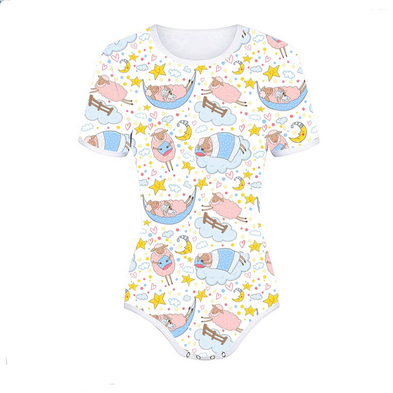 2020 Neueste Adult Sleeper Bodysuit Adult Baby Pyjamas ABDL Windel Onesie
