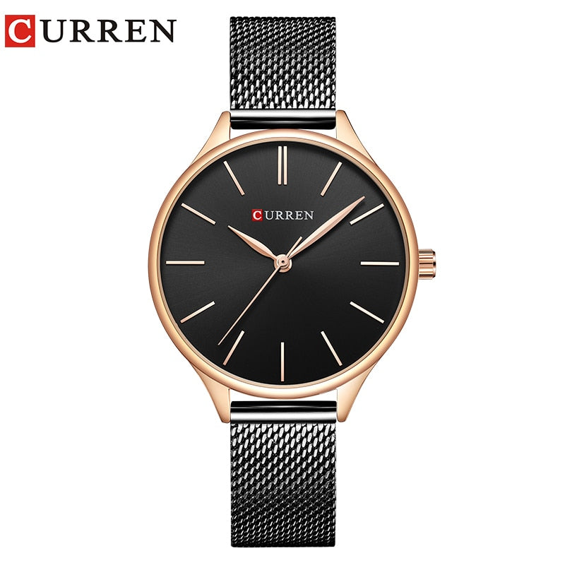 CURREN Women Watches Luxury Wrist watch relogio feminino Clock for Women Milanese Steel Lady Rose Gold Quartz Ladies Watch New