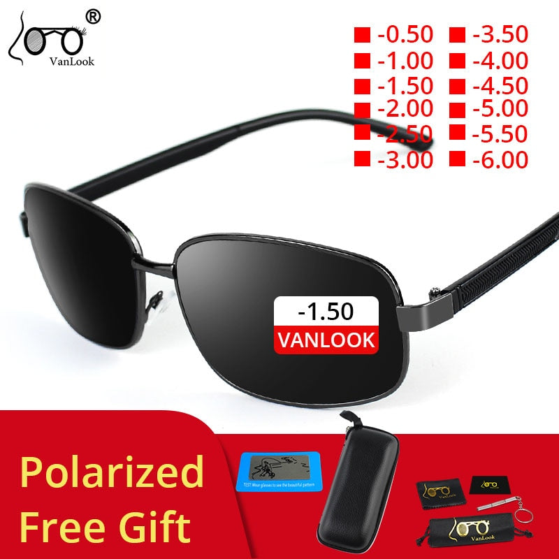 Gafas de sol para miopía con dioptrías, gafas de sol rectangulares de pesca polarizadas para hombres y mujeres-0,50-4,00-4,50-5,00-5,50-6,00