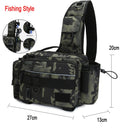 Fishing Tackle Bag Single Shoulder Crossbody Bags Waist Pack Fish Lures Gear Utility Storage Fishing Box Bag Tactical Bag XA232G