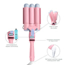 Ihongsen LCD Curling Iron Ceramic Modeling Tool Curling Iron Electric Hair Curler Roller Curling Wand Pink Egg Curls