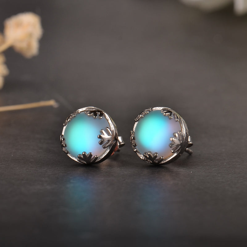 ITSMOS Moonlight Ladies Fashion Aurora Borealis Earrings s925 Silver Stud Elegant Jewelry Birthdays Romatic Gift for Women