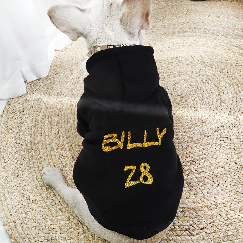 Ropa personalizada con capucha para perros y gatos, abrigo para cachorros de Bulldog Francés, sudadera de algodón para invierno, ropa para perros y gatos, camisa, Chihuahua y Yorkshire