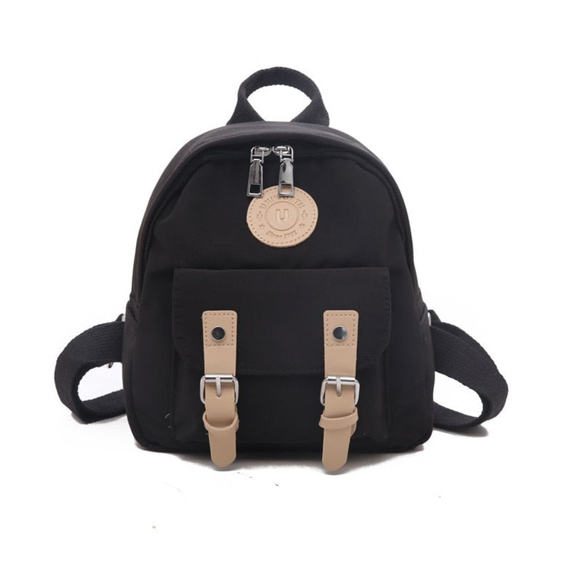 Backpack Women Small Teenage School Bag Fashion New High Quality Zipper Female Backpacks Double Belt Mini Shoulder Bags Travel